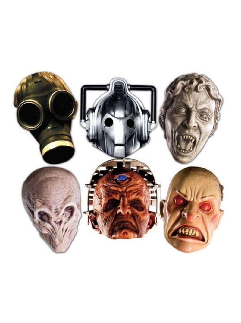 Lot de 6 masques en carton Monstre Halloween DOCTOR WHO Multicolore - Kiabi