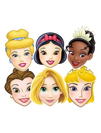 Lot de 6 Masques Princesse Disney