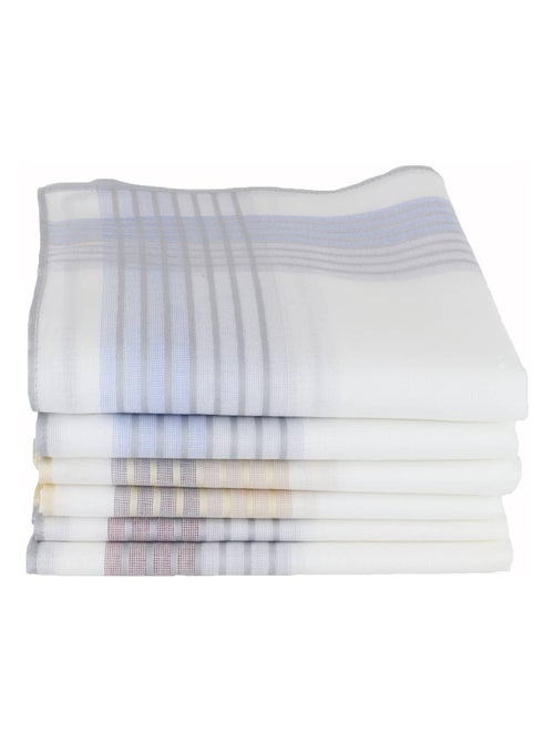 Lot de 6 mouchoirs 100% coton- MARCEAU - Kiabi