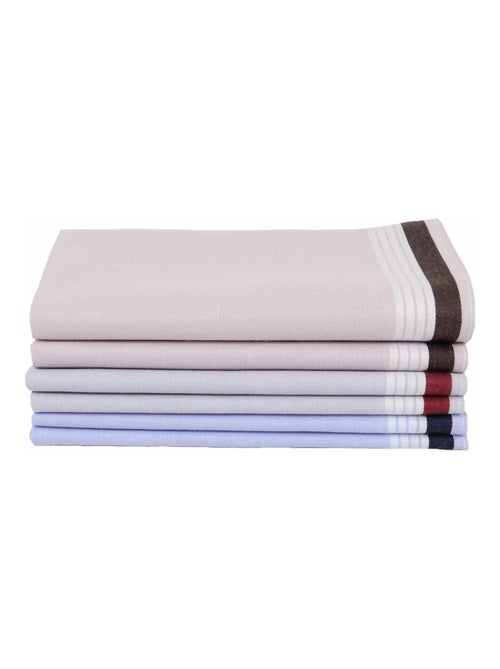 Lot de 6 mouchoirs 100% coton-ROMAIN - Kiabi