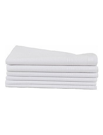 Lot de 6 mouchoirs coton blanc POCHETTE