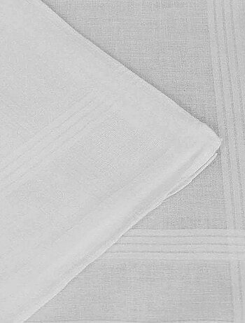 Lot de 6 mouchoirs coton blanc POCHETTE