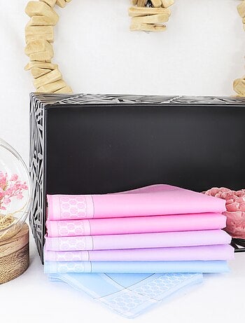 Lot de 6 mouchoirs en tissus coton jumel VICTORIA