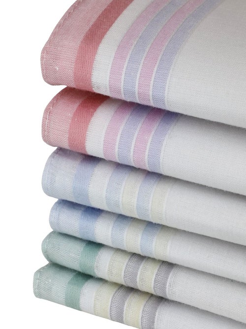 Lot de 6 mouchoirs en tissus imprimés AMBRE - Kiabi