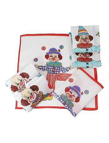 Lot de 6 mouchoirs enfant en tissus coton POPPIES