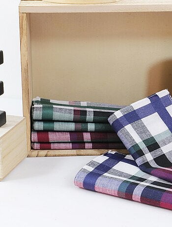 Lot de 6 mouchoirs tissu coton 57 fils JULIEN