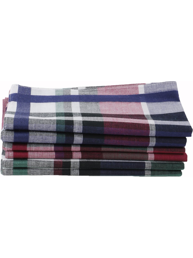 Lot de 6 mouchoirs tissu coton 57 fils JULIEN Multicolore - Kiabi