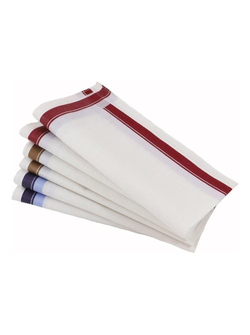 Lot de 6 mouchoirs tissu coton 57 fils QUENTIN - Kiabi