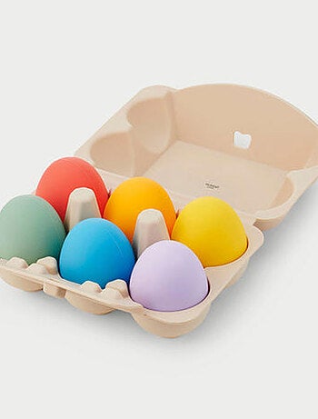 Lot de 6 oeufs sensoriel Arc-en-ciel