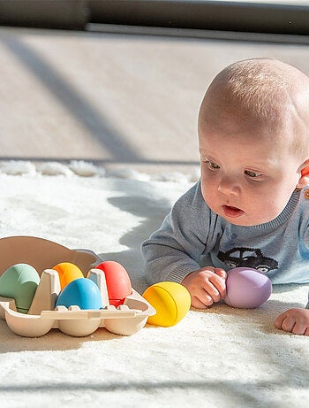 Lot de 6 oeufs sensoriel Arc-en-ciel