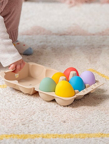 Lot de 6 oeufs sensoriel Arc-en-ciel