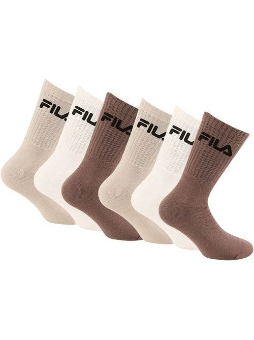 Lot de 6 paires de chaussette Tennis homme Mocha Mousse Fila - Kiabi