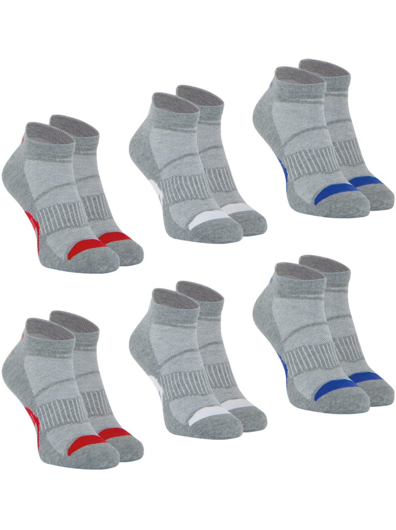 Lot de 6 paires de chaussettes basses homme wilson Gris Gris Bleu - Kiabi