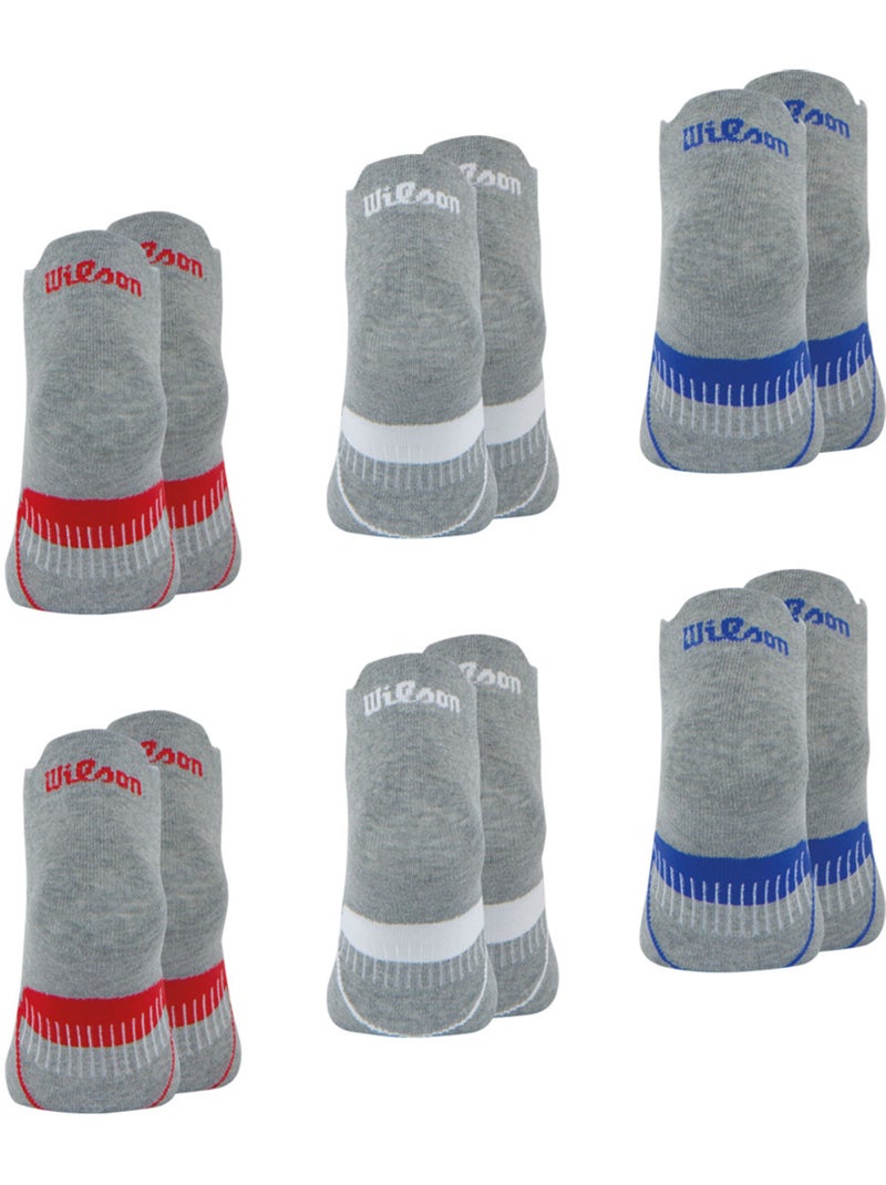 Lot de 6 paires de chaussettes basses homme wilson Gris Gris Bleu - Kiabi