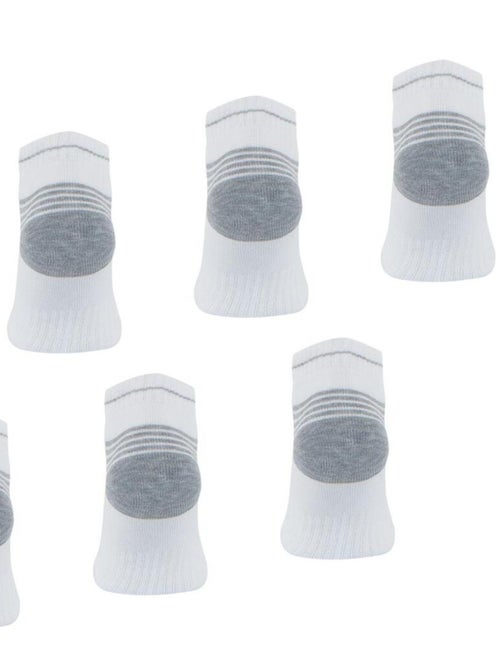 LOT DE 6 PAIRES DE CHAUSSETTES BASSES WILSON BLANC GRIS - Kiabi