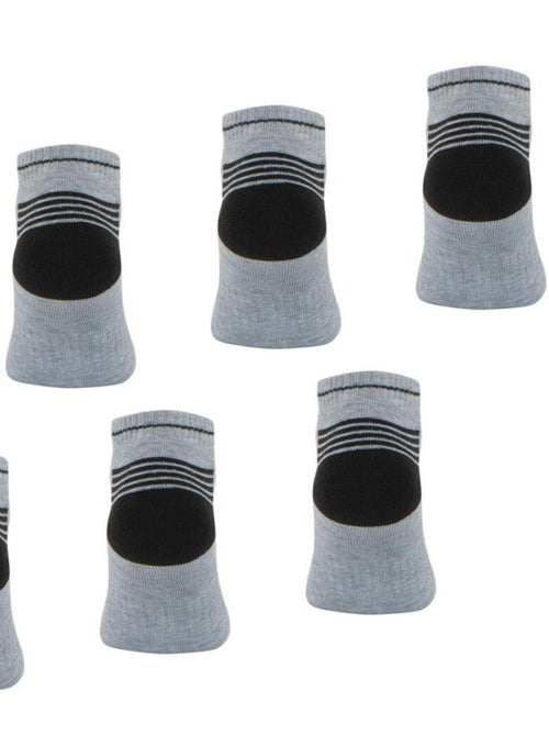 LOT DE 6 PAIRES DE CHAUSSETTES BASSES WILSON GRIS NOIR - Kiabi
