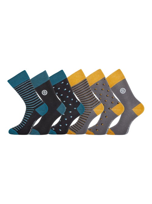 Lot de 6 paires de chaussettes de ville City Serge Blanco - Kiabi