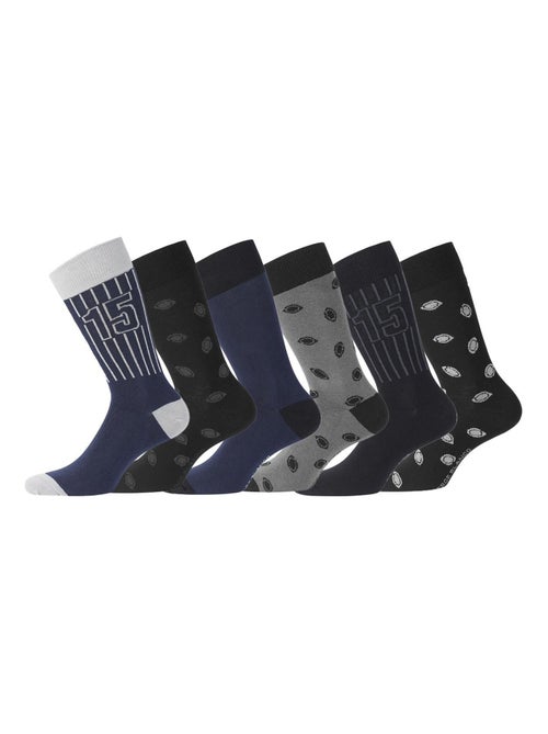 Lot de 6 Paires de Chaussettes de ville coton homme Serge Blanco - Kiabi