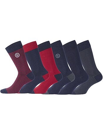 Lot de 6 paires de chaussettes de ville coton homme serge blanco