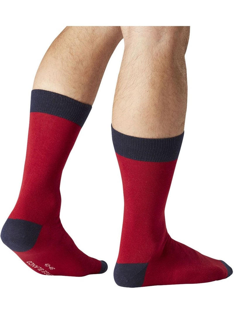 Lot de 6 paires de chaussettes de ville coton homme serge blanco Bleu - Kiabi