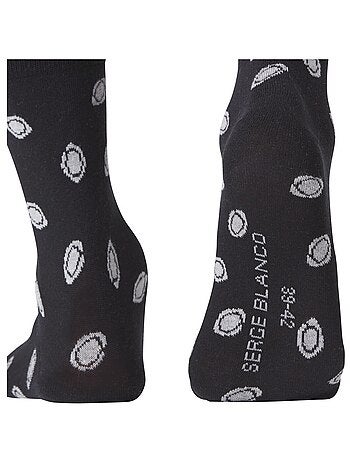 Lot de 6 Paires de Chaussettes de ville coton homme Serge Blanco