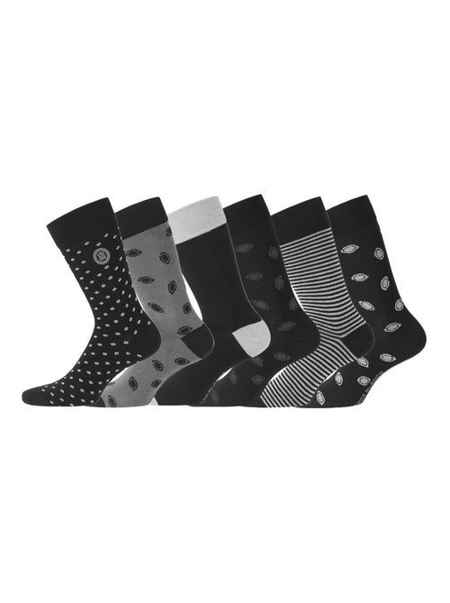 Lot de 6 Paires de Chaussettes de ville coton homme Serge Blanco - Kiabi