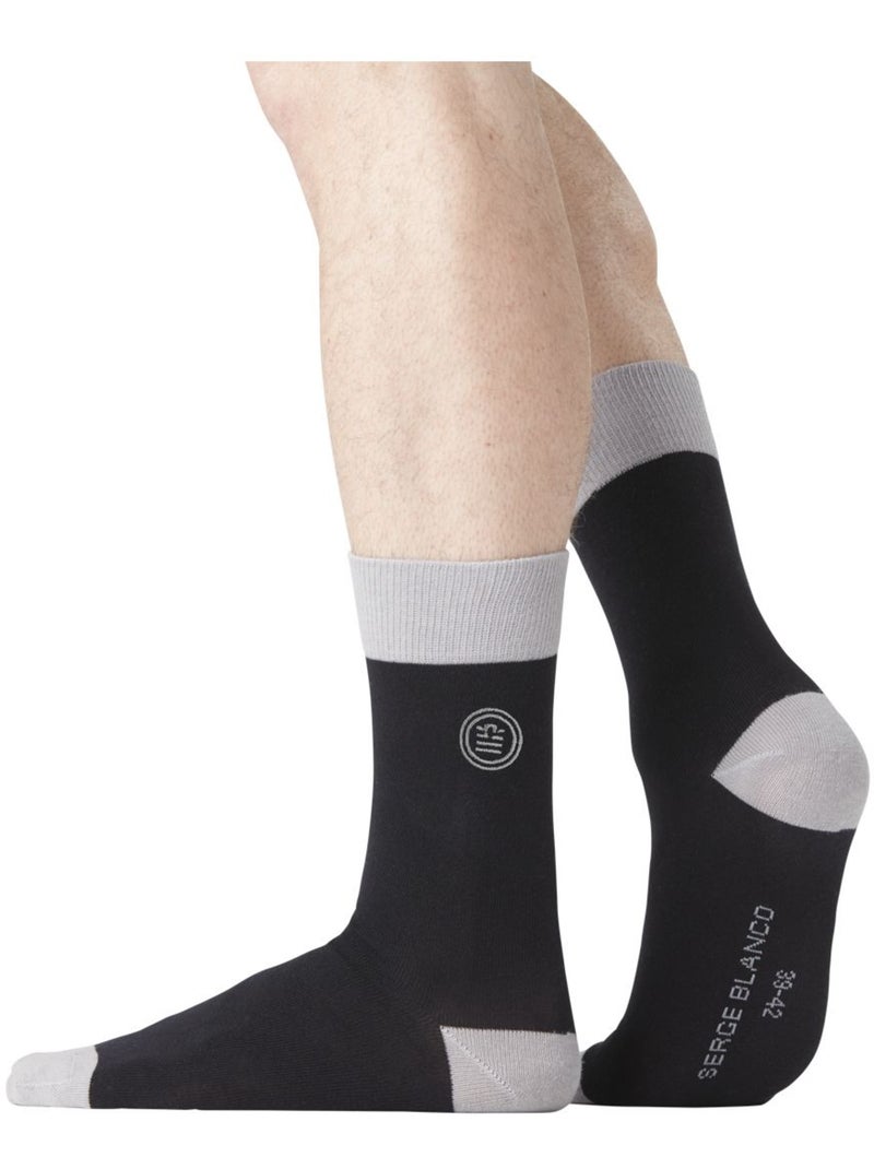 Lot de 6 Paires de Chaussettes de ville coton homme Serge Blanco Gris - Kiabi