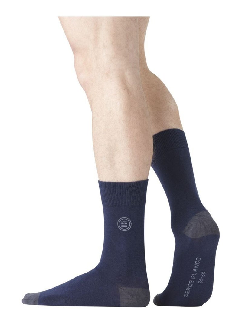 Lot de 6 Paires de Chaussettes de ville coton homme Serge Blanco Gris - Kiabi