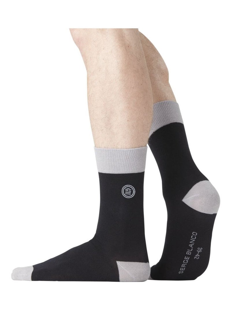Lot de 6 Paires de Chaussettes de ville coton homme Serge Blanco Gris - Kiabi