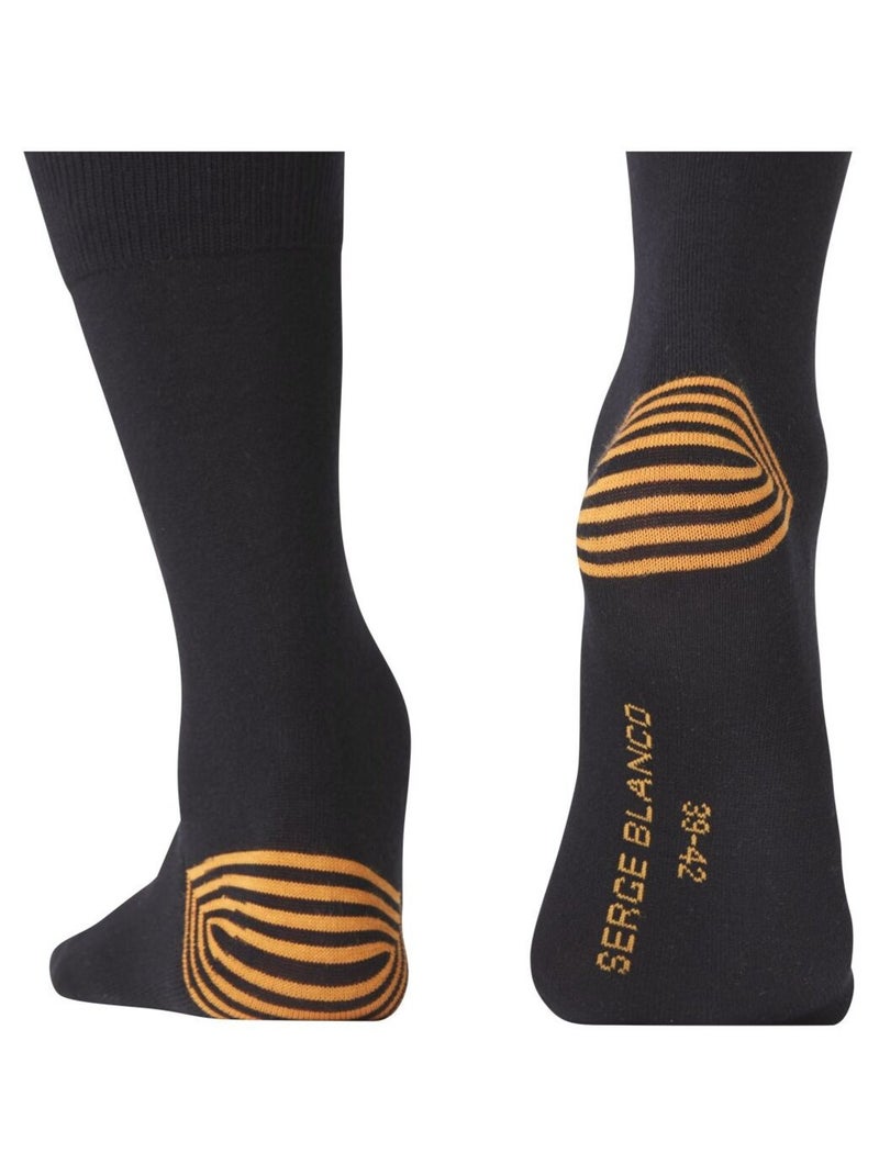 Lot de 6 Paires de Chaussettes de ville coton homme Serge Blanco Noir - Kiabi