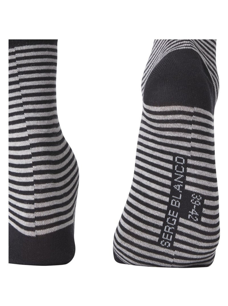 Lot de 6 Paires de Chaussettes de ville coton homme Serge Blanco Noir - Kiabi