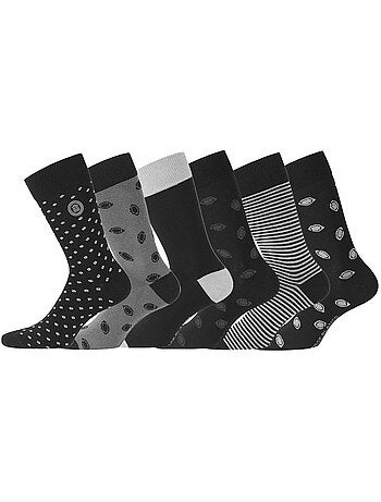 Lot de 6 Paires de Chaussettes de ville coton homme Serge Blanco