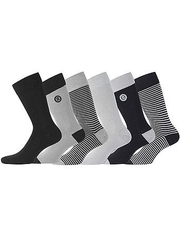 Lot de 6 Paires de Chaussettes de ville coton homme Serge Blanco