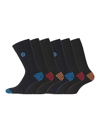 Lot de 6 Paires de Chaussettes de ville coton homme Serge Blanco