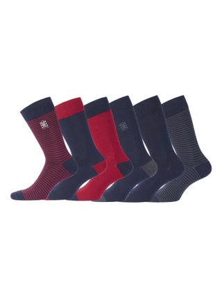 Lot de 6 Paires de Chaussettes de ville coton homme Serge Blanco