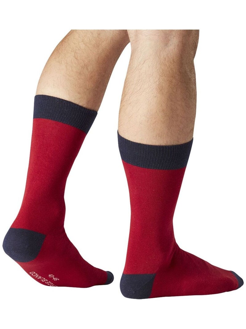 Lot de 6 Paires de Chaussettes de ville coton homme Serge Blanco Rouge - Kiabi