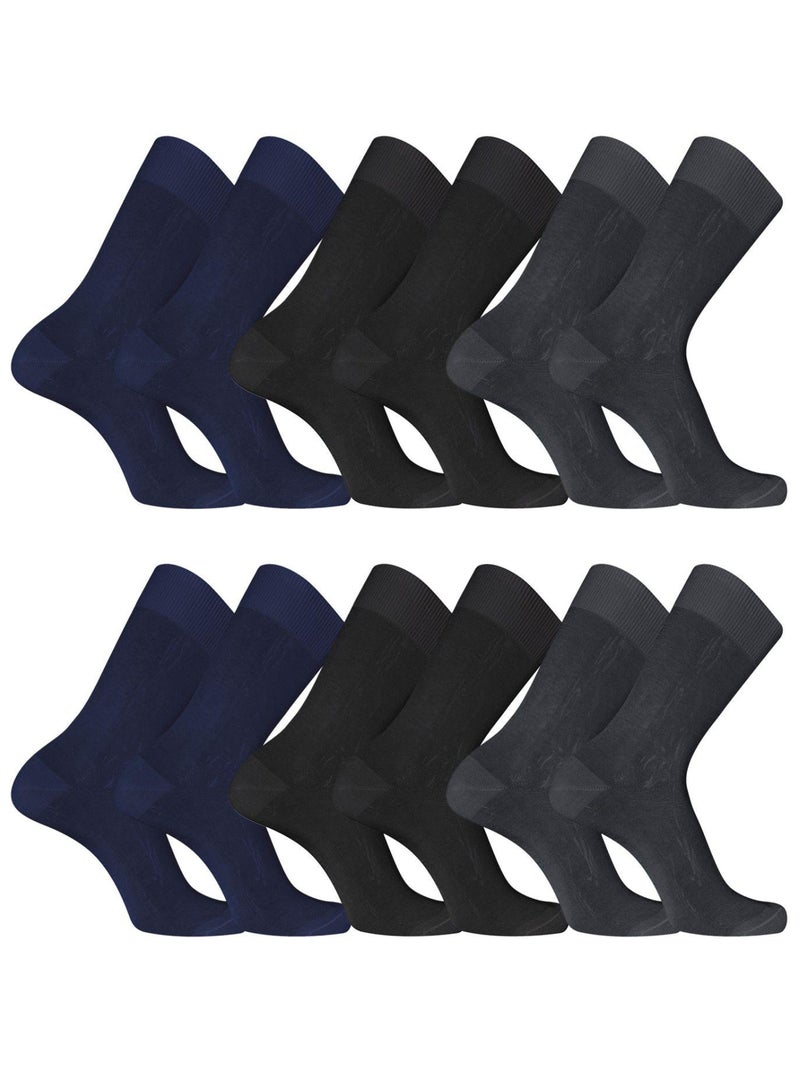 Lot de 6 Paires de chaussettes de ville en Fil d'Ecosse modèle 0110 Pierre Cardin Gris - Kiabi