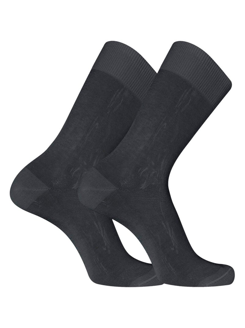 Lot de 6 Paires de chaussettes de ville en Fil d'Ecosse modèle 0110 Pierre Cardin Gris - Kiabi