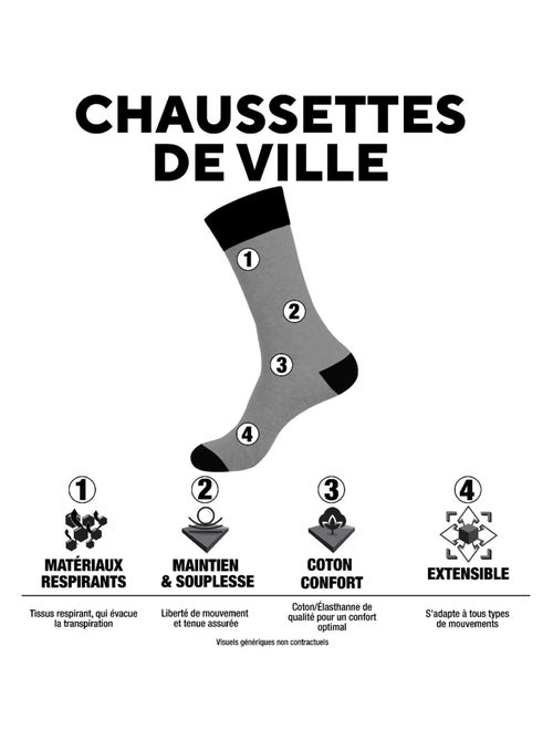 Lot de 6 Paires de chaussettes de ville en Fil d'Ecosse modèle 0110 Pierre Cardin - Kiabi