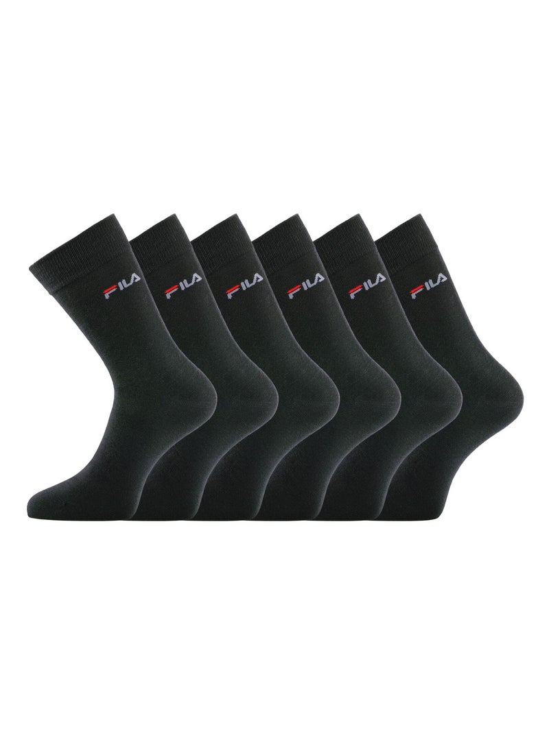 Lot de 6 paires de chaussettes de ville homme F9630 Noir Fila Noir Blanc - Kiabi