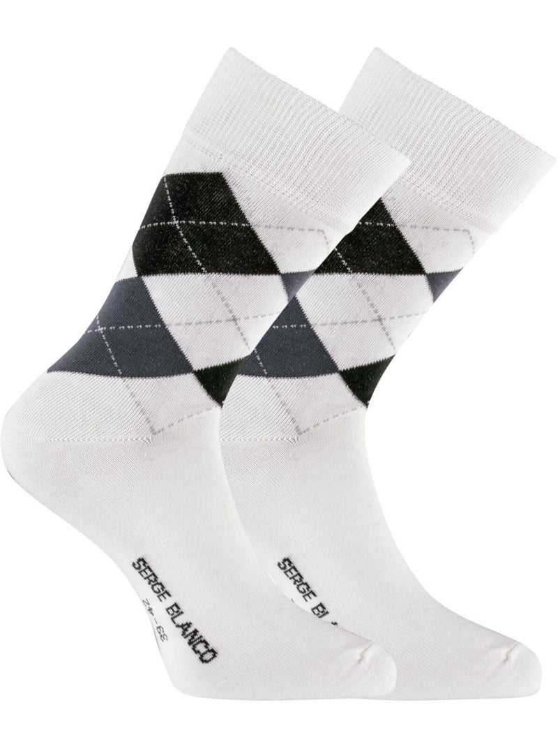 Lot de 6 paires de chaussettes de ville Serge Blanco Losange Serge Blanco Beige - Kiabi