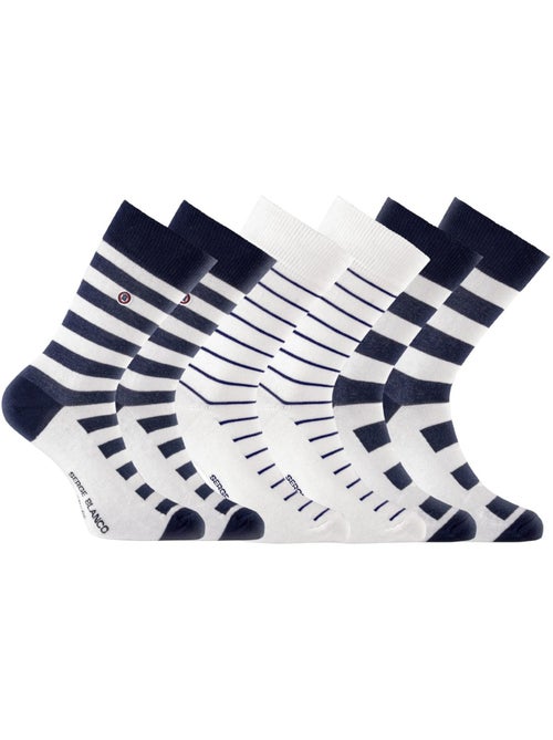 Lot de 6 paires de chaussettes de ville Serge Blanco Marin Serge Blanco - Kiabi