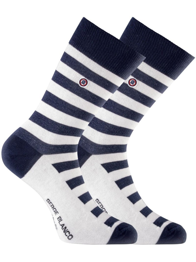 Lot de 6 paires de chaussettes de ville Serge Blanco Marin Serge Blanco Noir - Kiabi
