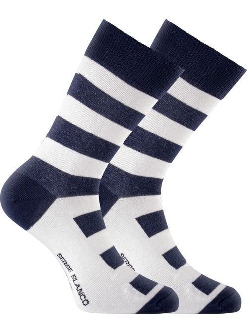 Lot de 6 paires de chaussettes de ville Serge Blanco Marin Serge Blanco - Kiabi