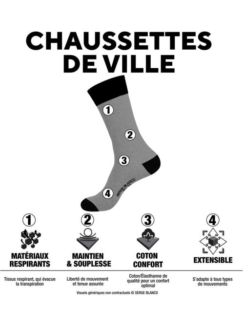 Lot de 6 paires de chaussettes de ville serge blanco serge blanco - Kiabi Lot de 6 paires de chaussettes de ville serge blanco serge blanco - Kiabi