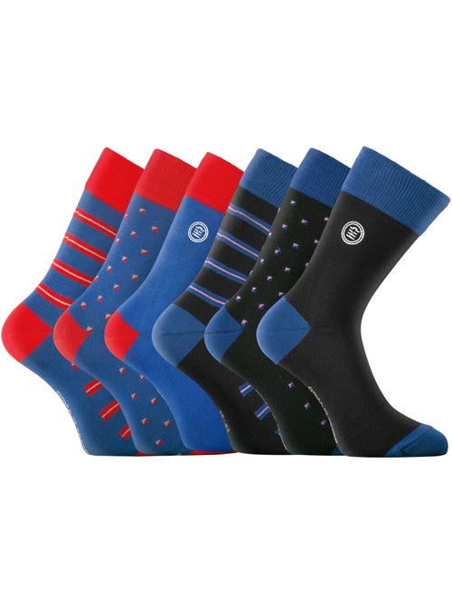 Lot de 6 paires de chaussettes de ville Town AD Serge Blanco - Kiabi