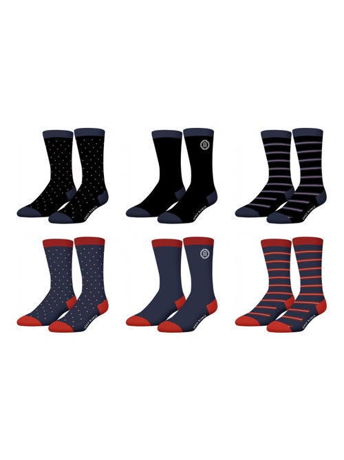 Lot de 6 paires de chaussettes de ville Town AD Serge Blanco - Kiabi