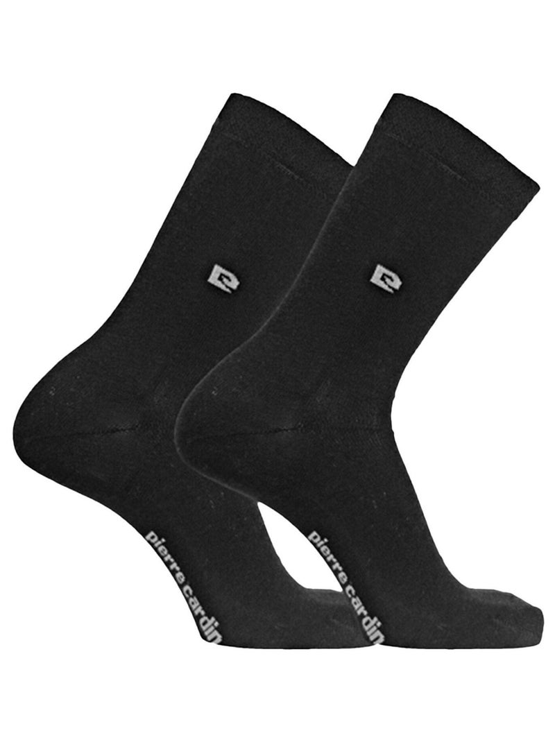 Lot de 6 Paires de chaussettes de ville unies modèle PC 00399 Pierre Cardin Noir - Kiabi