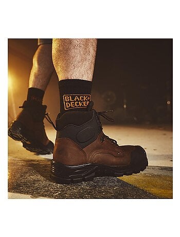 Lot de 6 paires de chaussettes hautes de travail tek black & decker