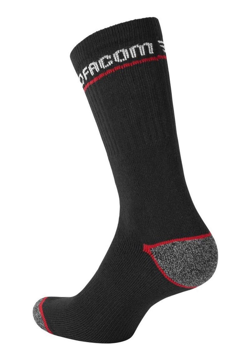 Lot de 6 Paires de Chaussettes longues de travail homme Red Facom Noir - Kiabi